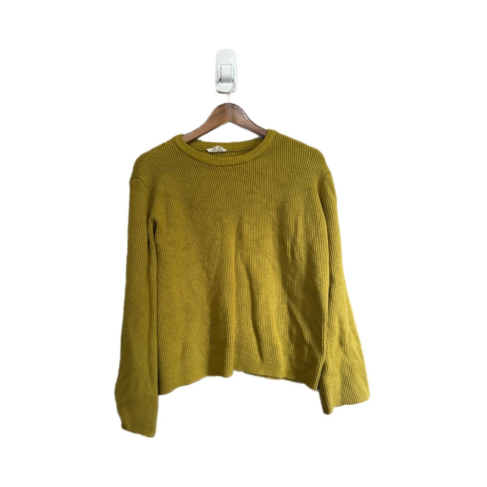 La Vila Milano Sweater Women XL Mustard Yellow Excellent Ribbed Crewneck Knit